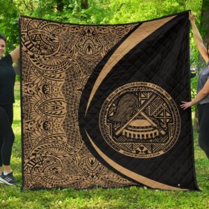 American Samoa Coat Of Arms Polynesian Premium Quilt  Circle Style  02 J2  Quilt